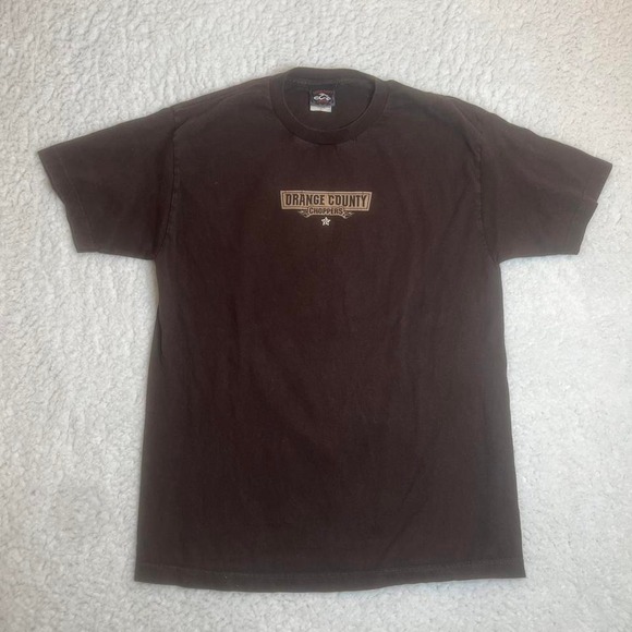 Vintage Orange County choppers men's brown faded tshirt biker back hit L - Picture 1 of 8